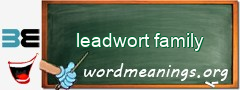 WordMeaning blackboard for leadwort family